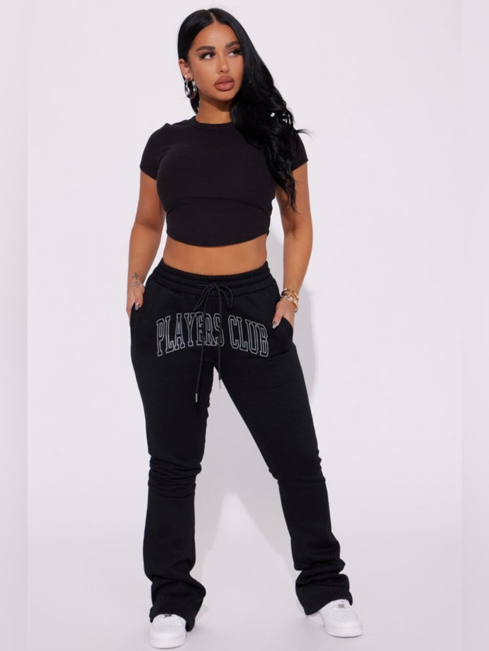Fashion Nova Black 'Players Club' Women's Joggers